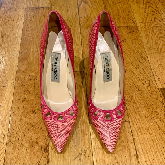 Jimmy Choo pink leather pointed toe heels - Picture 2 of 5